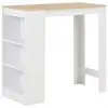 vidaXL Bar Table with Shelf White 110x50x103 cm vidaXL Bar Table with Shelf White 110x50x103 cm