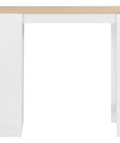 vidaXL Bar Table with Shelf White 110x50x103 cm