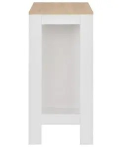 vidaXL Bar Table with Shelf White 110x50x103 cm