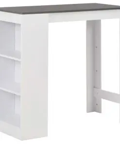 vidaXL Bar Table with Shelf White 110x50x103 cm
