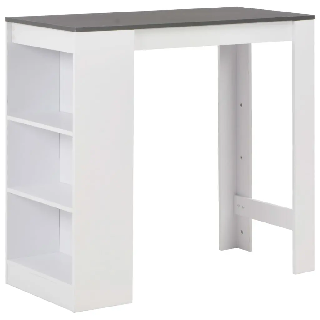 vidaXL Bar Table with Shelf White 110x50x103 cm