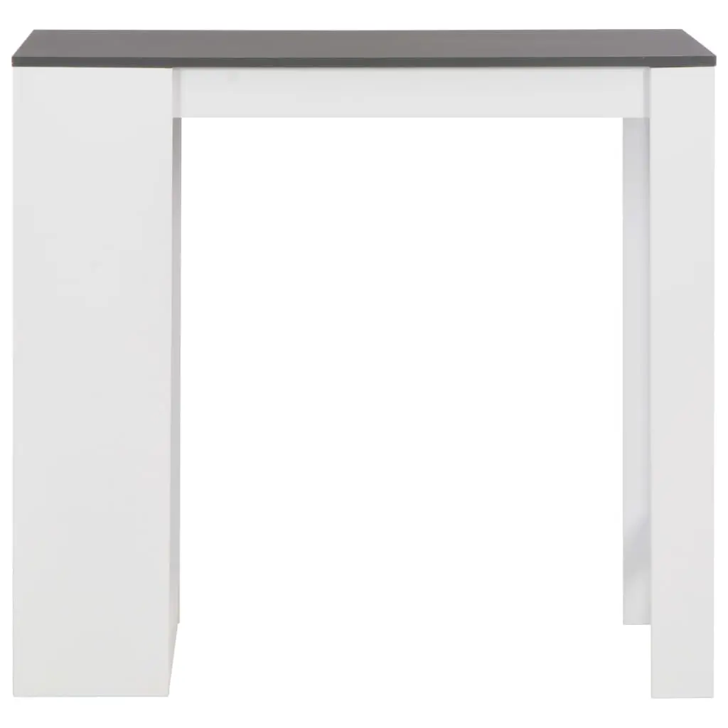 vidaXL Bar Table with Shelf White 110x50x103 cm