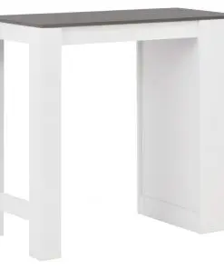 vidaXL Bar Table with Shelf White 110x50x103 cm
