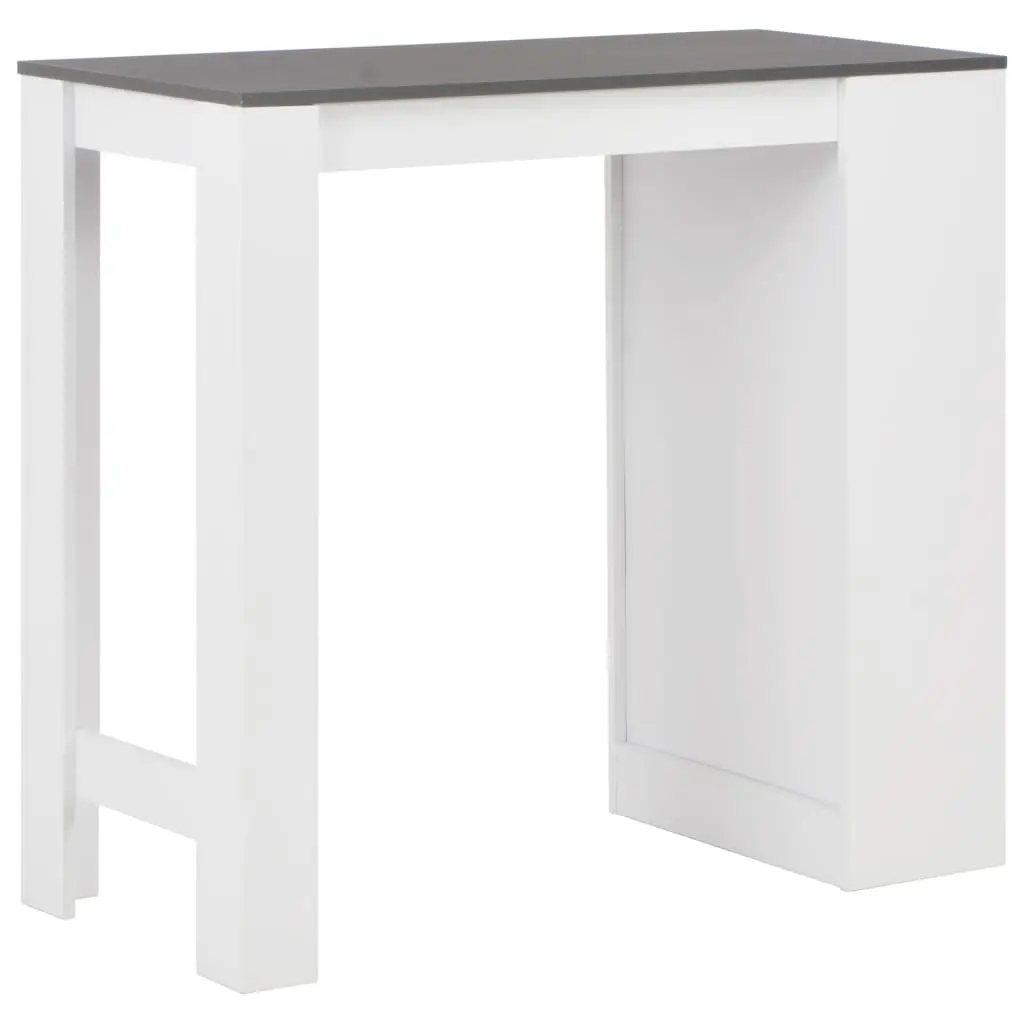 vidaXL Bar Table with Shelf White 110x50x103 cm