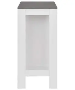 vidaXL Bar Table with Shelf White 110x50x103 cm