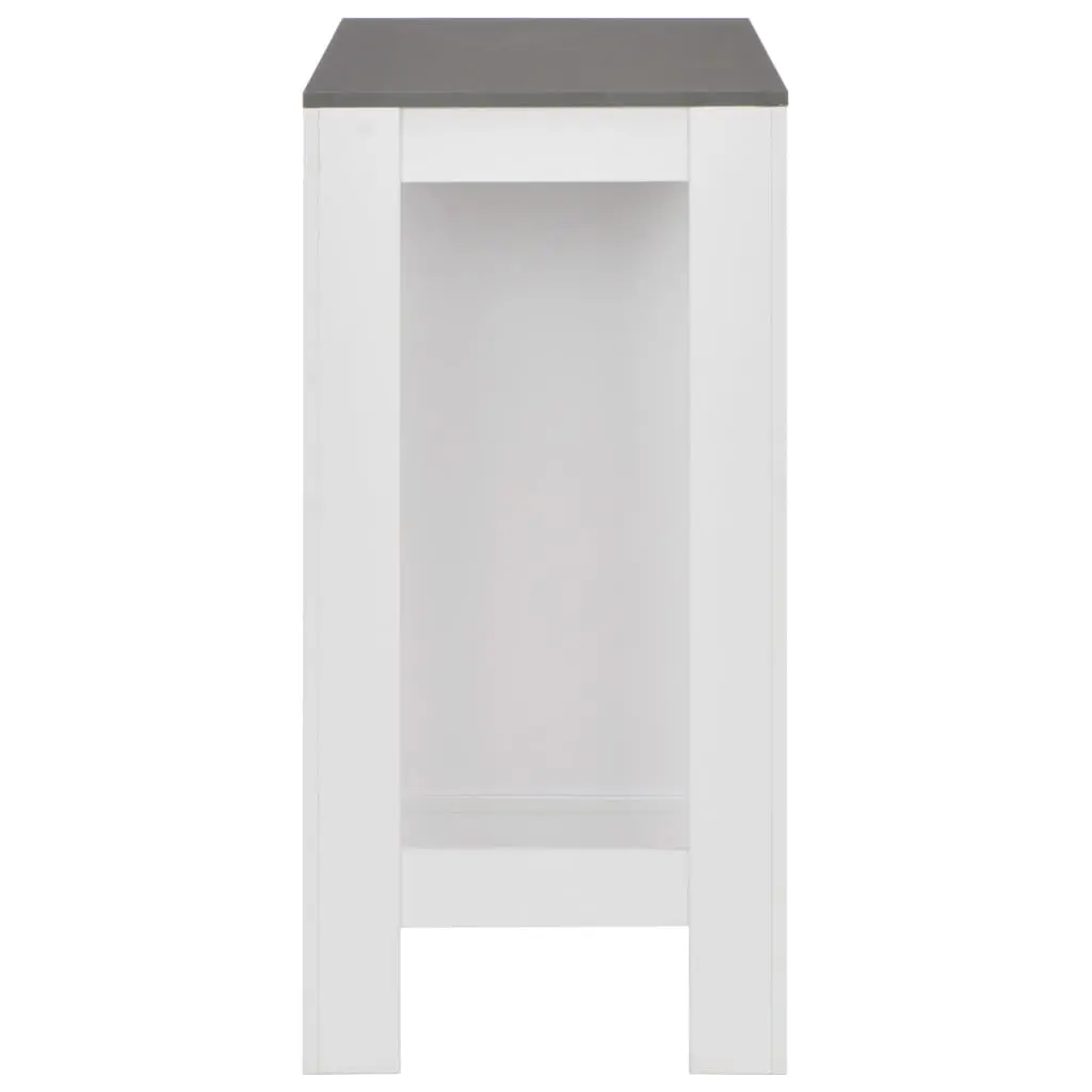 vidaXL Bar Table with Shelf White 110x50x103 cm