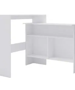 vidaXL Bar Table with 2 Table Tops White 130x40x120 cm