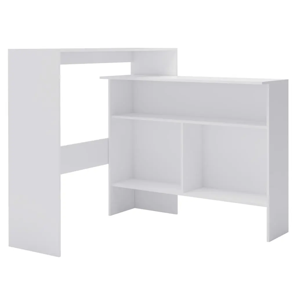 vidaXL Bar Table with 2 Table Tops White 130x40x120 cm
