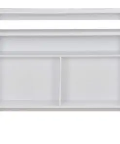 vidaXL Bar Table with 2 Table Tops White 130x40x120 cm