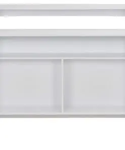 vidaXL Bar Table with 2 Table Tops White 130x40x120 cm