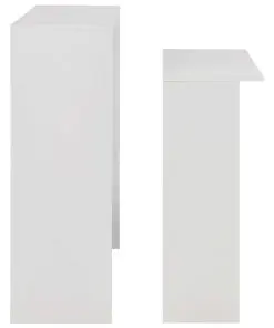 vidaXL Bar Table with 2 Table Tops White 130x40x120 cm