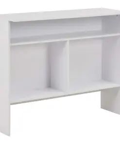 vidaXL Bar Table with 2 Table Tops White 130x40x120 cm