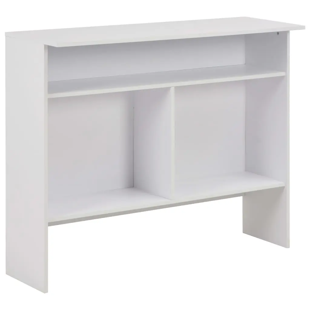 vidaXL Bar Table with 2 Table Tops White 130x40x120 cm