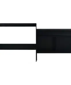 vidaXL Bar Table with 2 Table Tops Black 130x40x120 cm