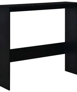 vidaXL Bar Table with 2 Table Tops Black 130x40x120 cm