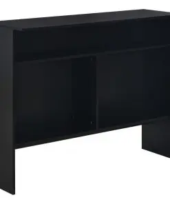 vidaXL Bar Table with 2 Table Tops Black 130x40x120 cm