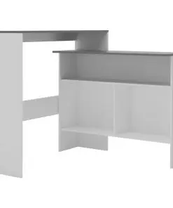 vidaXL Bar Table with 2 Table Tops White and Grey 130x40x120 cm