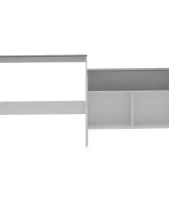 vidaXL Bar Table with 2 Table Tops White and Grey 130x40x120 cm