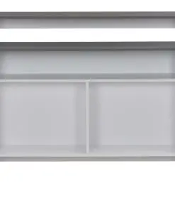 vidaXL Bar Table with 2 Table Tops White and Grey 130x40x120 cm