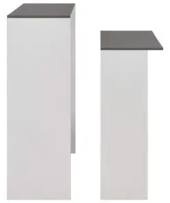 vidaXL Bar Table with 2 Table Tops White and Grey 130x40x120 cm