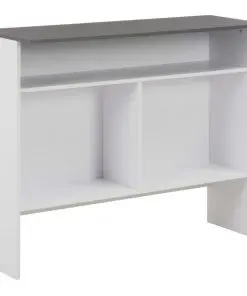 vidaXL Bar Table with 2 Table Tops White and Grey 130x40x120 cm