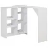 vidaXL Bar Table with Moveable Shelf White 138x40x120 cm