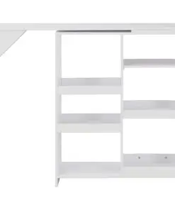 vidaXL Bar Table with Moveable Shelf White 138x40x120 cm