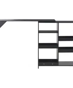 vidaXL Bar Table with Moveable Shelf Black 138x40x120 cm