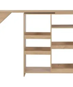 vidaXL Bar Table with Moveable Shelf Oak 138x40x120 cm