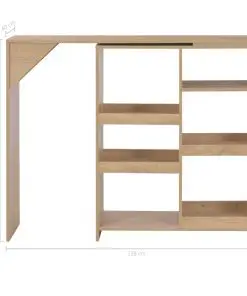 vidaXL Bar Table with Moveable Shelf Oak 138x40x120 cm
