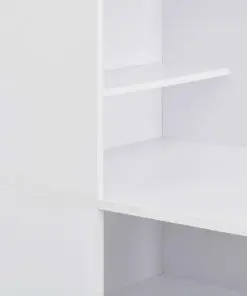 vidaXL Bar Table with Cabinet White 115x59x200 cm