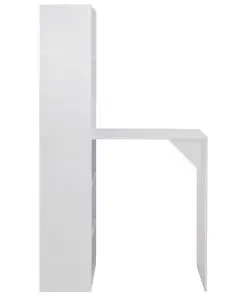 vidaXL Bar Table with Cabinet White 115x59x200 cm