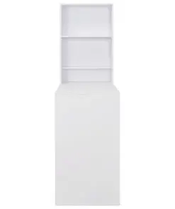 vidaXL Bar Table with Cabinet White 115x59x200 cm