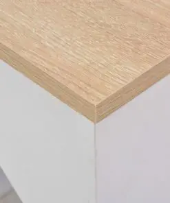 vidaXL Bar Table with Cabinet White 115x59x200 cm