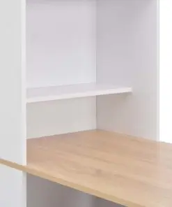 vidaXL Bar Table with Cabinet White 115x59x200 cm