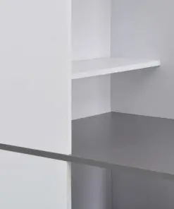vidaXL Bar Table with Cabinet White 115x59x200 cm