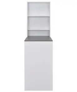 vidaXL Bar Table with Cabinet White 115x59x200 cm