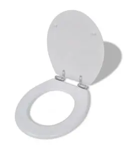 vidaXL Toilet Seats with Soft Close Lids 2 pcs MDF White