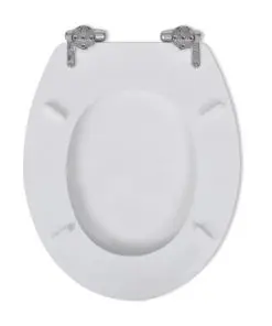 vidaXL Toilet Seats with Soft Close Lids 2 pcs MDF White