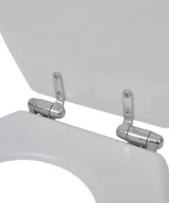 vidaXL Toilet Seats with Soft Close Lids 2 pcs MDF White