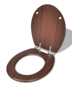 vidaXL Toilet Seats with Soft Close Lids 2 pcs MDF Brown
