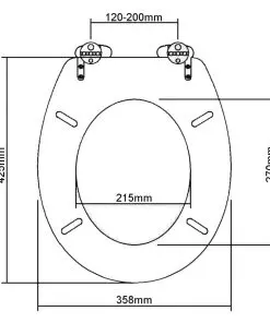 vidaXL Toilet Seats with Soft Close Lids 2 pcs MDF Brown