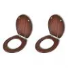 vidaXL Toilet Seats with Hard Close Lids 2 pcs MDF Brown