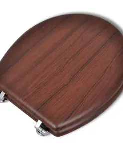 vidaXL Toilet Seats with Hard Close Lids 2 pcs MDF Brown