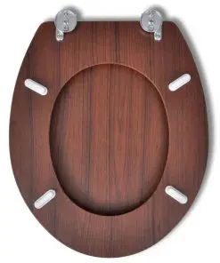 vidaXL Toilet Seats with Hard Close Lids 2 pcs MDF Brown