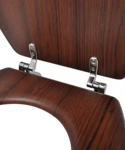 vidaXL Toilet Seats with Hard Close Lids 2 pcs MDF Brown