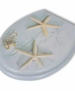 vidaXL Toilet Seats with Hard Close Lids 2 pcs MDF Sea Star