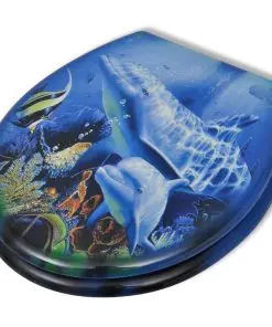 vidaXL Toilet Seats with Hard Close Lids 2 pcs MDF Dolphin