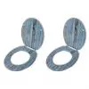vidaXL Toilet Seats with Hard Close Lids 2 pcs MDF Old Wood