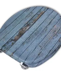 vidaXL Toilet Seats with Hard Close Lids 2 pcs MDF Old Wood